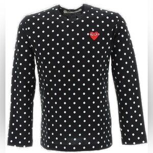 COMME DES GARÇONS PLAY , Black Polka Dot Long Sleeve T-Shirt